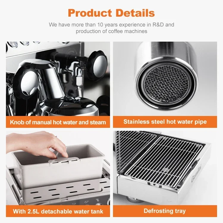 Coffee Maker G3145 Dual Pupil Semi-automatic Italian Concentration, 220V 15Bar Extraction Pressure, 1L Steam Boiler Coffee Shop