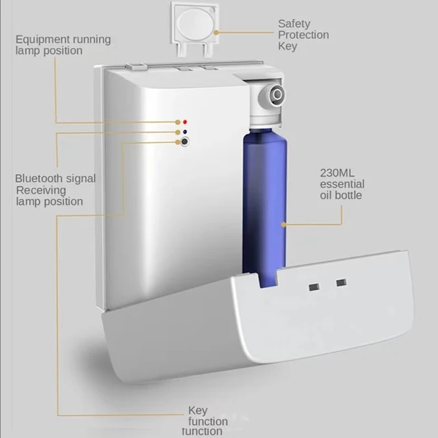 Aroma Diffúzor Bluetooth Control Háztartási Légfrissítő Permetező Szoba Iroda Szálloda Illóolaj Illata - Image 6