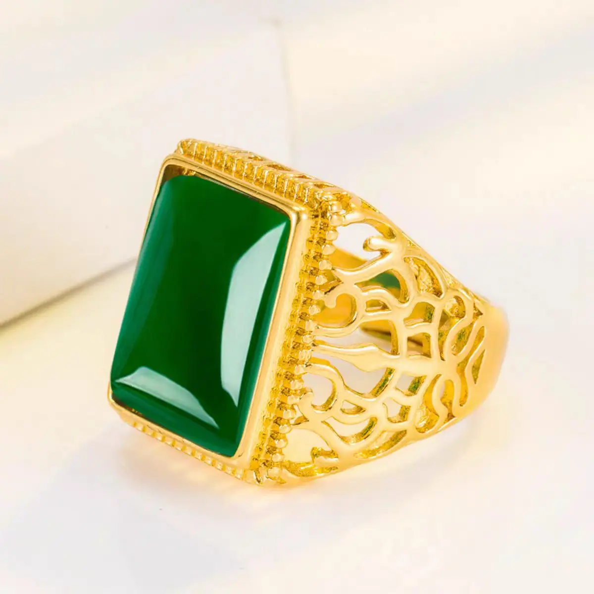 Men's Fashion Rings Simple Accessories Golden Trend Design Suitable for Fashionable Men's Accessories - 5
