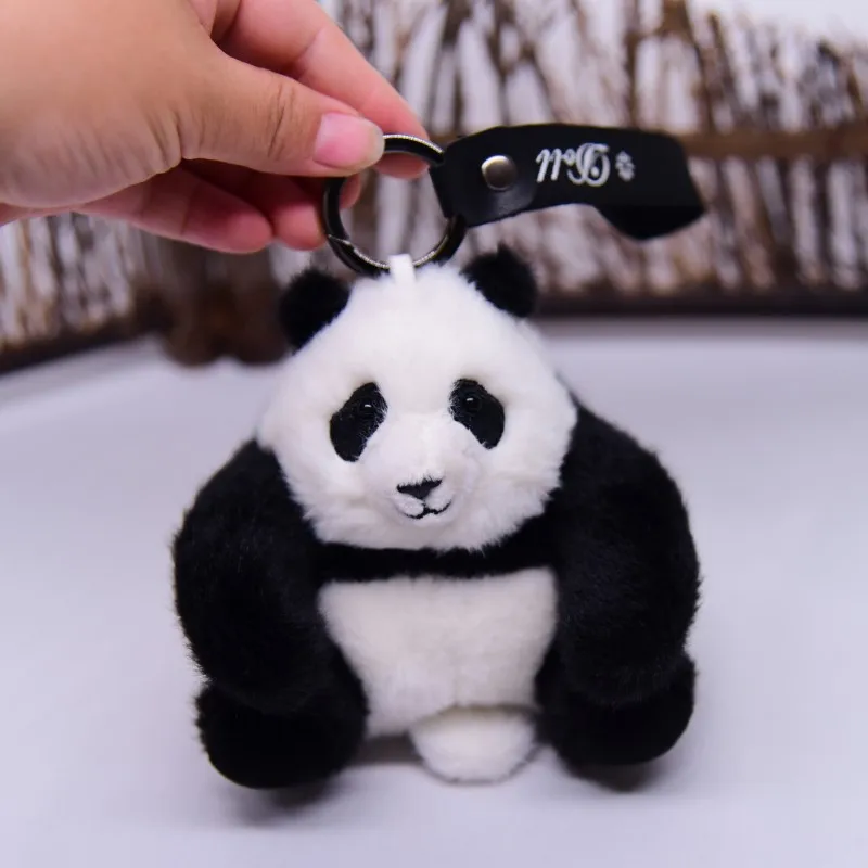 Kahverengi Panda Qizai HuaHua menmenkolye anahtar halkalı
