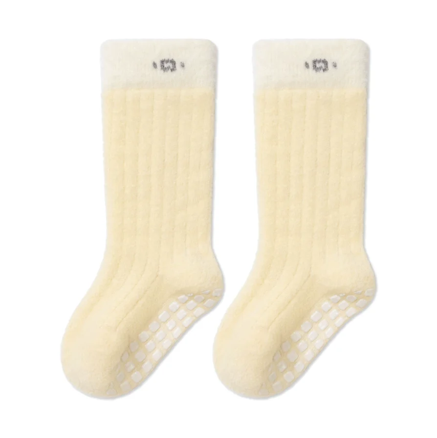 1–5 Jahre Kinder-Bodensocken, Herbst/Winter, mit Fleece gefüttert, dick, warm, Unisex, für Babys bis zur Mitte der Wade, rutschfeste Wandersocken für Kleinkinder – Detail 9