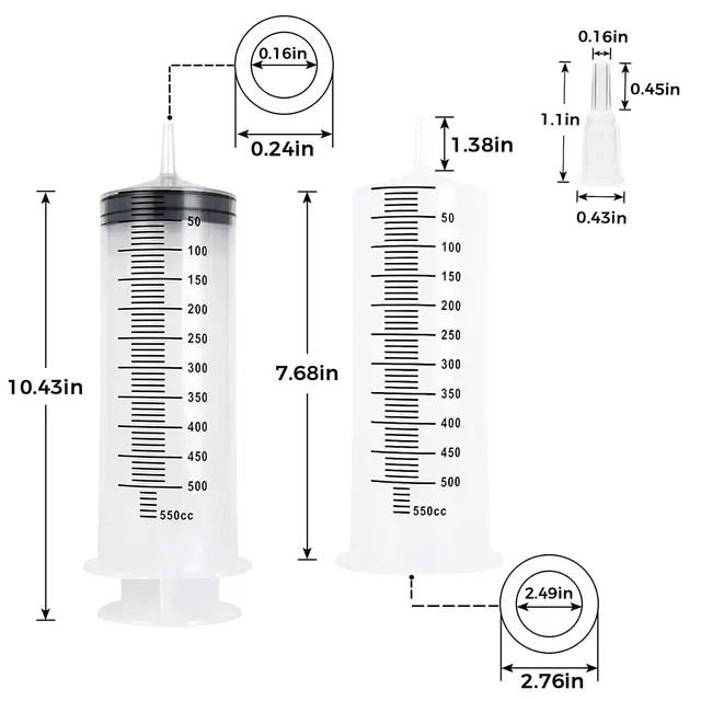 Sb653bab5bf804d118ab796f351be558cF.jpg Multifunction 100ml-550ml Syringe Large Capacity With 100cm Hose Pump Measuring Washable Injector For Pet Feeding Oil Glue Fluid