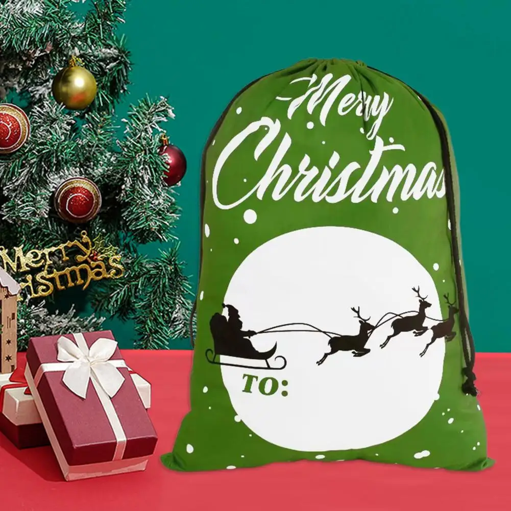 

Reusable Santa Bag Premium 70x50cm Christmas Drawstring Gift Bag Santa Elk Sleigh Design Capacity Heavy Duty Reusable for Party