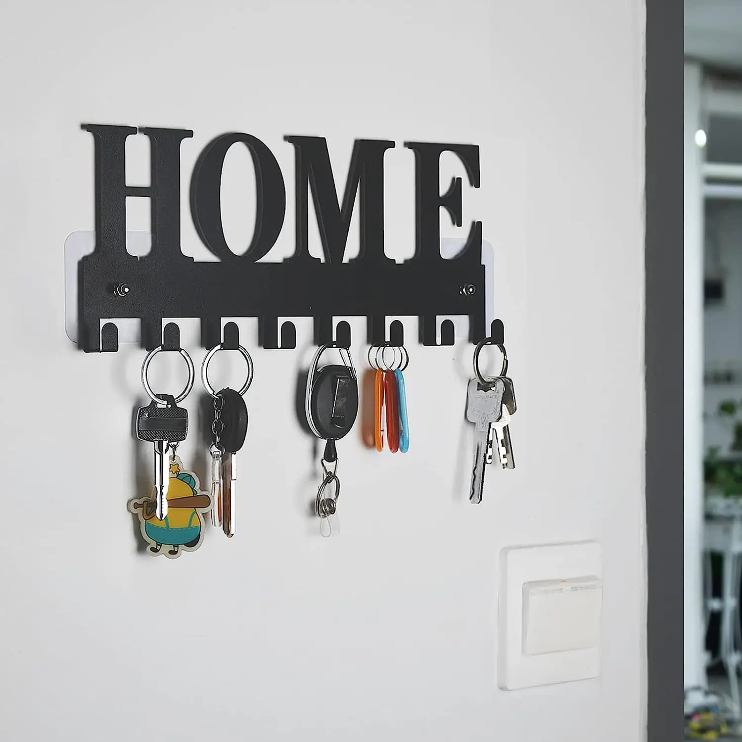Key/Home Holder for Wall Nail-Free Wall Mounted Key Hooks for Wall, Metal Key Rack for Entryway 6