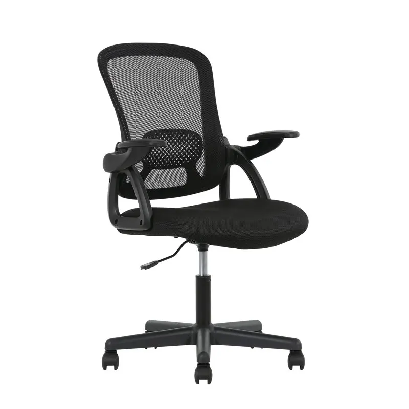 

Mesh Back Task Office Chair with Flip- Arms, Black Fabric, 275