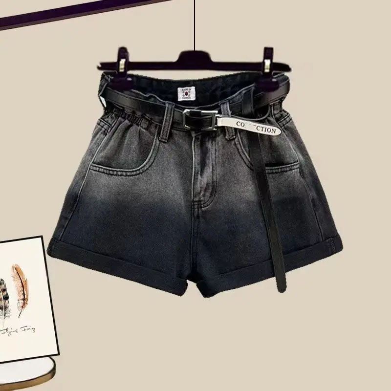 Women's Clothing Summer Outfits 2023 New Arrival Korean Stripe Sunscreen Shirt Tank Top Denim Shorts Three Piece Set Fashion