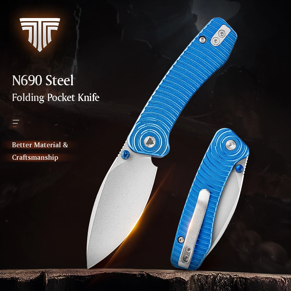 TRIVISA Koala-L Pocket Folding Knife for Men,EDC Camping Outdoor