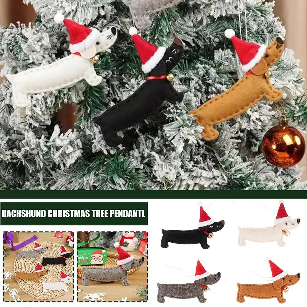 

Christmas Tree Plush Dachshund Dog Pendant High Quality Exquisite Woolen Bells Pendants Xmas And 1pcs Aeolian Fabric Workma E7K2