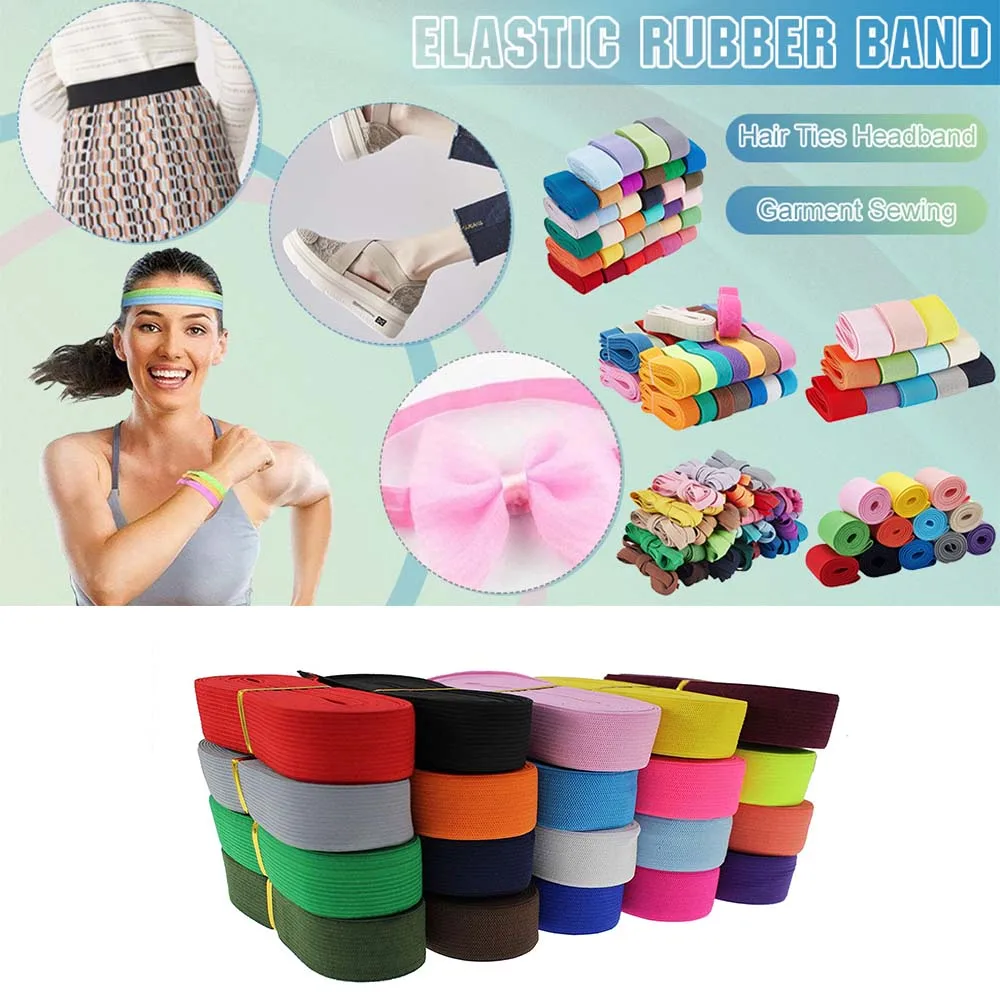Multi-Color Elastic Band for Sewing, Crafting, and Lace Decoration