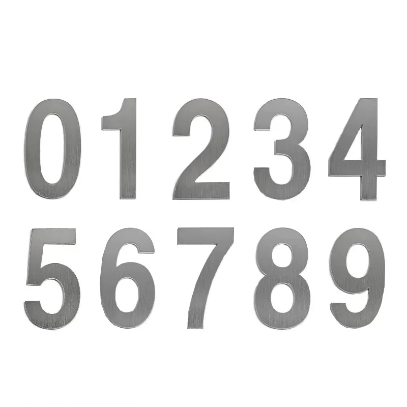 5-9 Cm House Number Outdoor Stainless Steel Sticker Digital Signs Home Address Plate Hotel Room Number Mailbox house number signs,house numbers,number plate