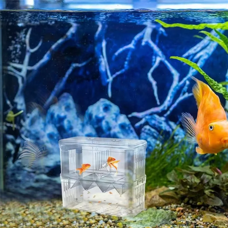 A45G-Fish Breeding Box Double-Layer Acrylic Breeding Tank Isolation Box Transparent Detachable Hatching For Guppy Shrimp