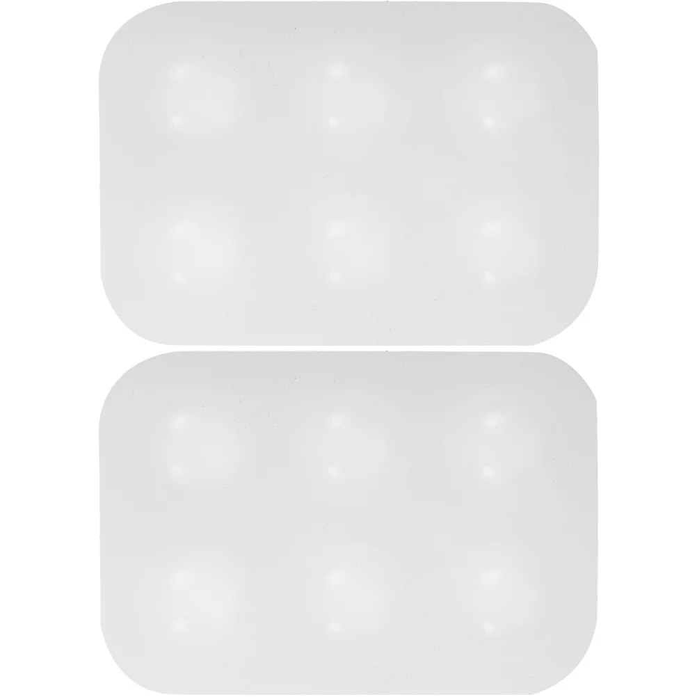 

2 Pcs Six Hole Silicone Palette Easy to Clean Acrylic Watercolor Paint Mixing Palettes Oil Watercolor Pigment Mixing
