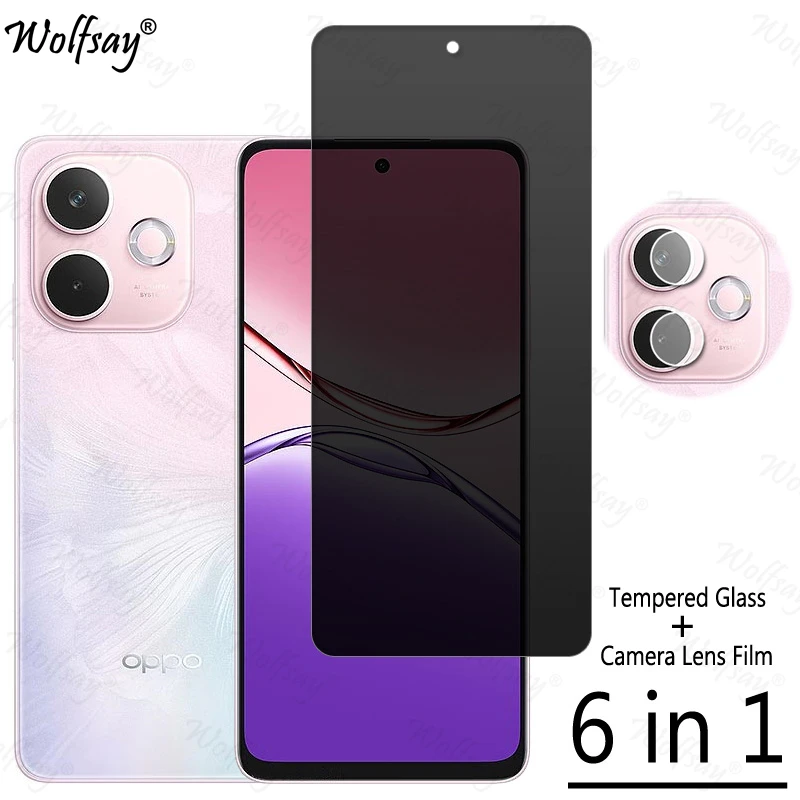 Anti-Spy Tempered Glass Privacy Screen Protector with Camera Lens Film
