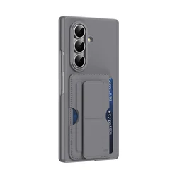 Premium Foldable Phone Case with Strap Stand & Card Slot - Anti - Drop Hinge Protection for Galaxy Z Fold 8 Ultra (GRAY)