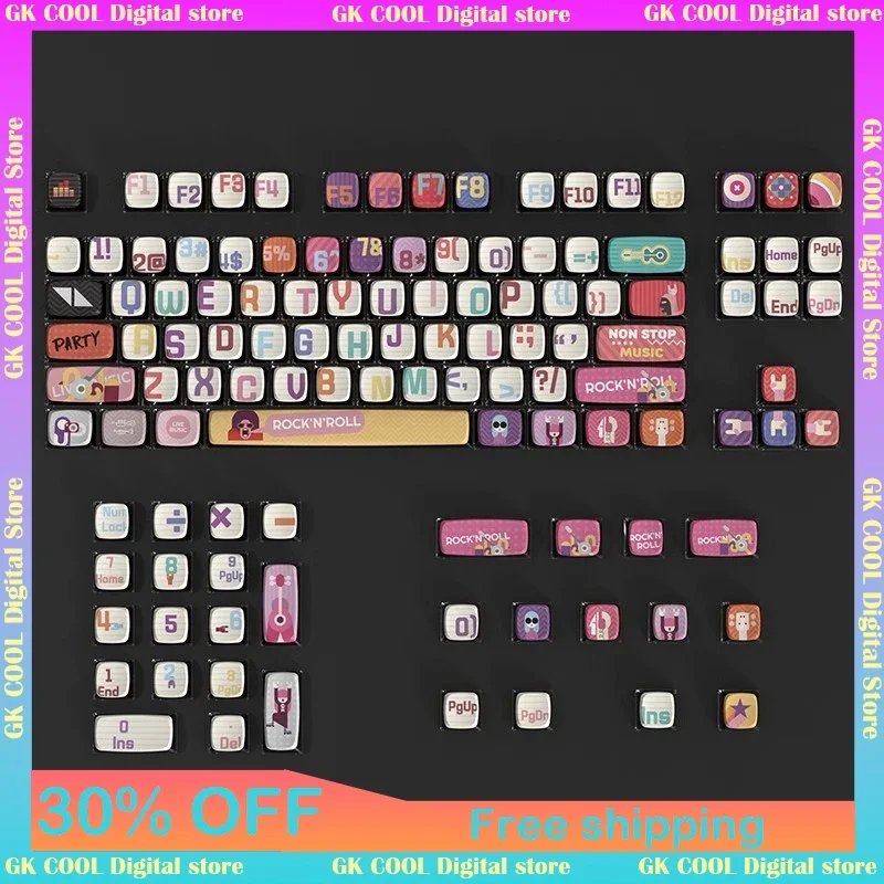 

Original PIIFOX Boundless Music Theme Transparent Keycaps Sublimation PBT Keycap ASA Height 117 Keys for Mechanical Keyboard