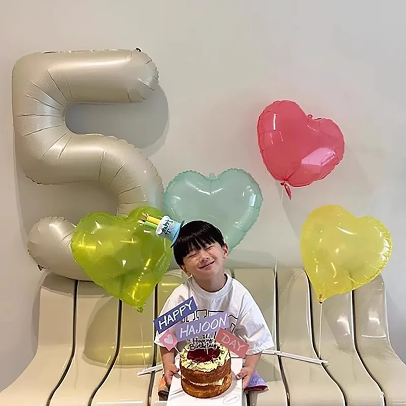 18inch Transparent Jelly Color Love heart-shaped Balloons Birthday Party Scene Decor Festival Wedding Valentine's Day Supplies