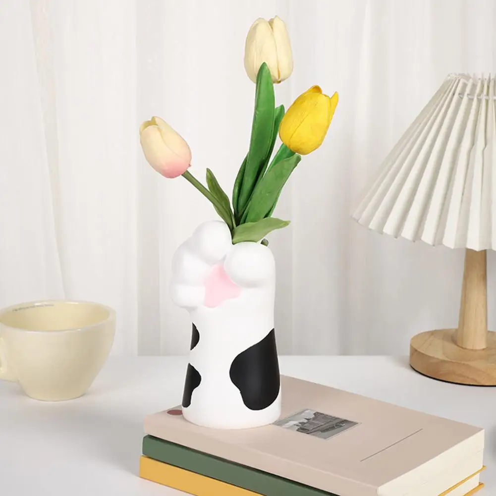 Cartoon Cat Paw Ornament Modern Vase Resin Desktop Ornament Flower Pot Holder for Home Decor Nordic Style 6