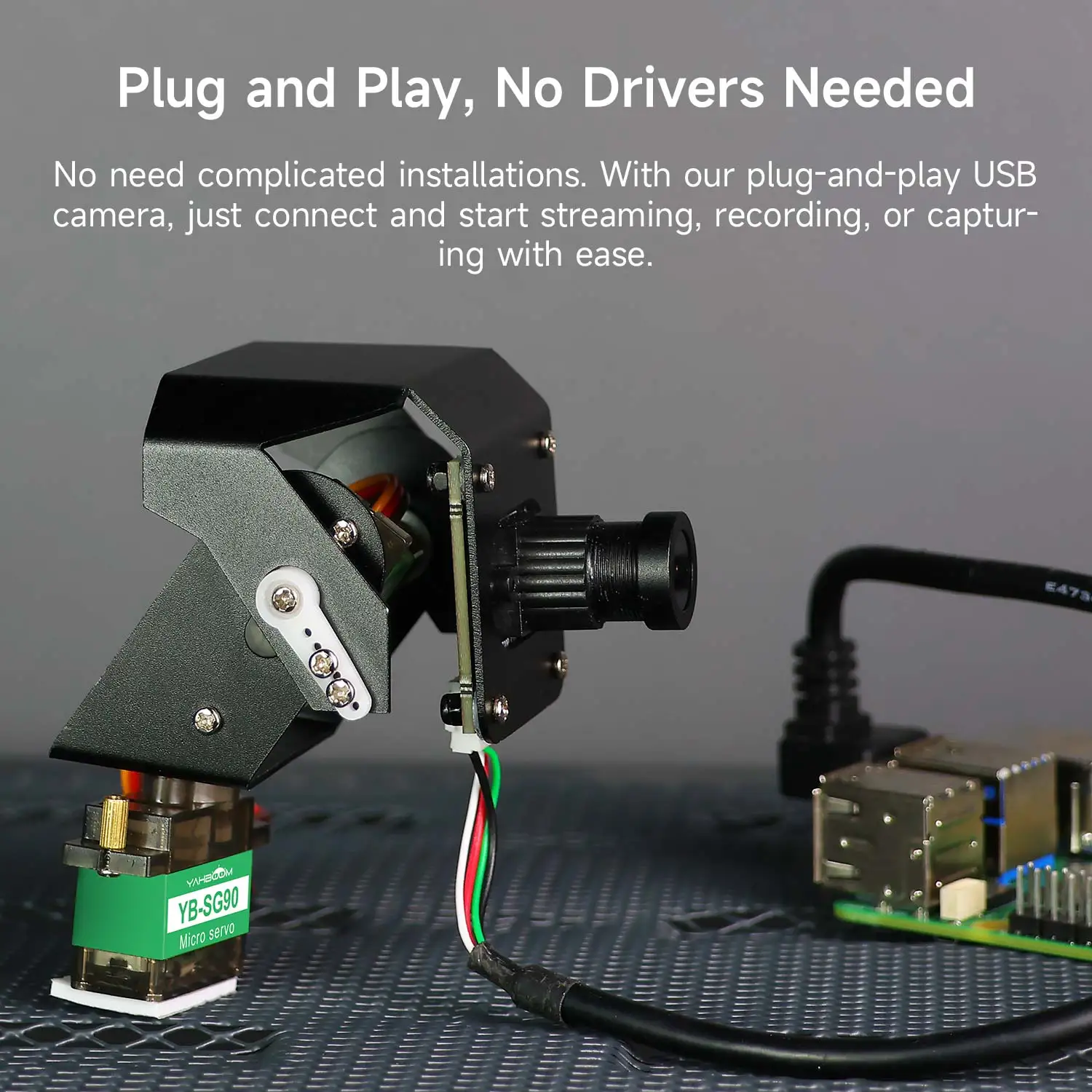 Yahboom 2DOF Camera Platform USB Drive-free Robot Vision Module with High-quality Digital Servo for Jetson Raspberry Pi Board