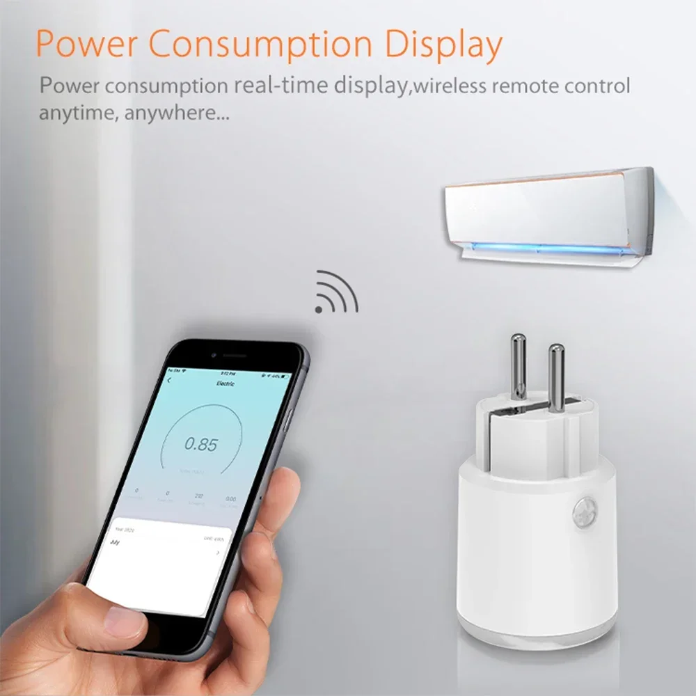 Smart Zigbee 3.0 Power Plug 16A EU Outlet 3680W Meter Remote Control Zigbee2mqtt Home Assistant smart plug socket