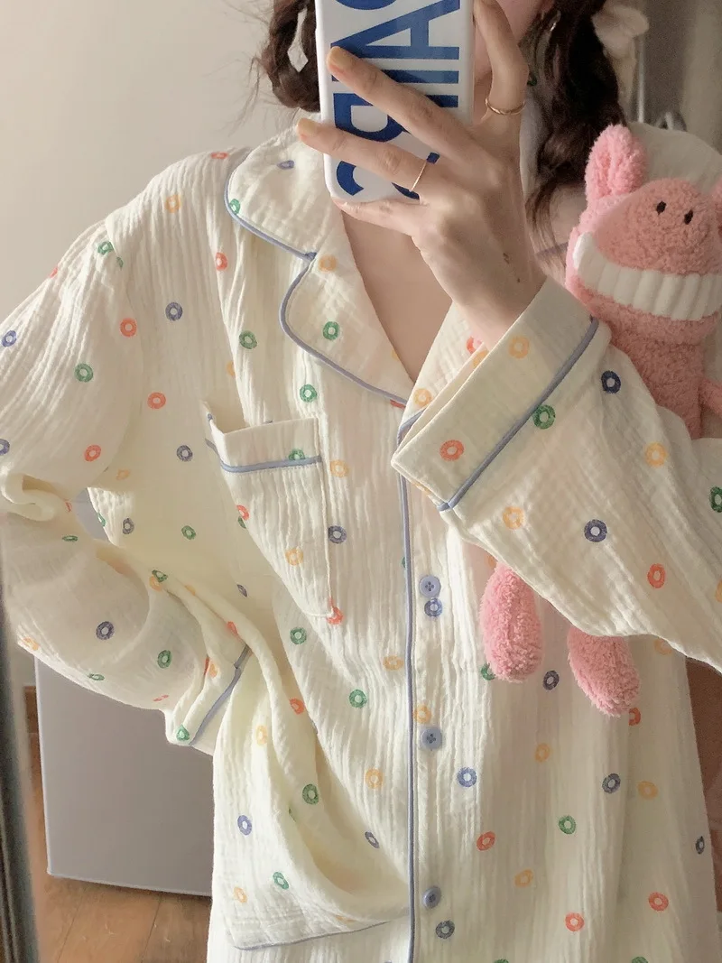 Korean Version of High-Quality Pajamas Suit Female Autumn New Long-Sleeved Trousers Comfortable Breathable Homewear