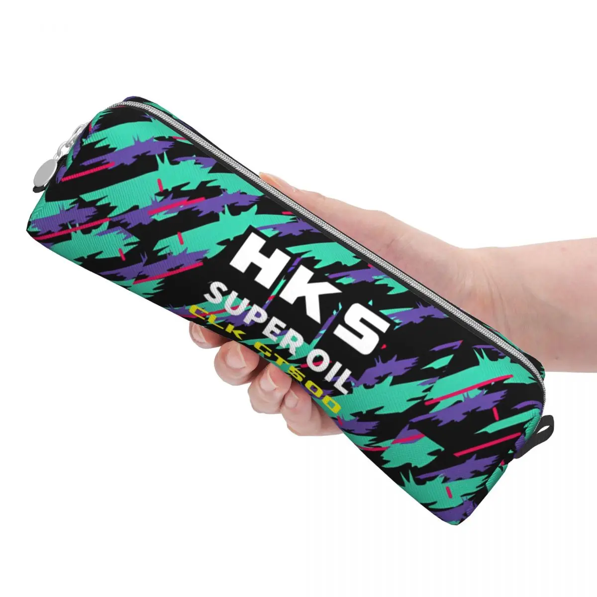 HKS Advan JDM Pencil Case Fashion Drift Car Pen Box Bag for Student Large Storage Office Zipper Pencilcases