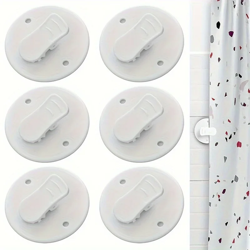Shower Curtain Clips Shower Room Curtain Adhesive Windproof Splash Clips Bathroom Weight Clip Windproof Splash Guard