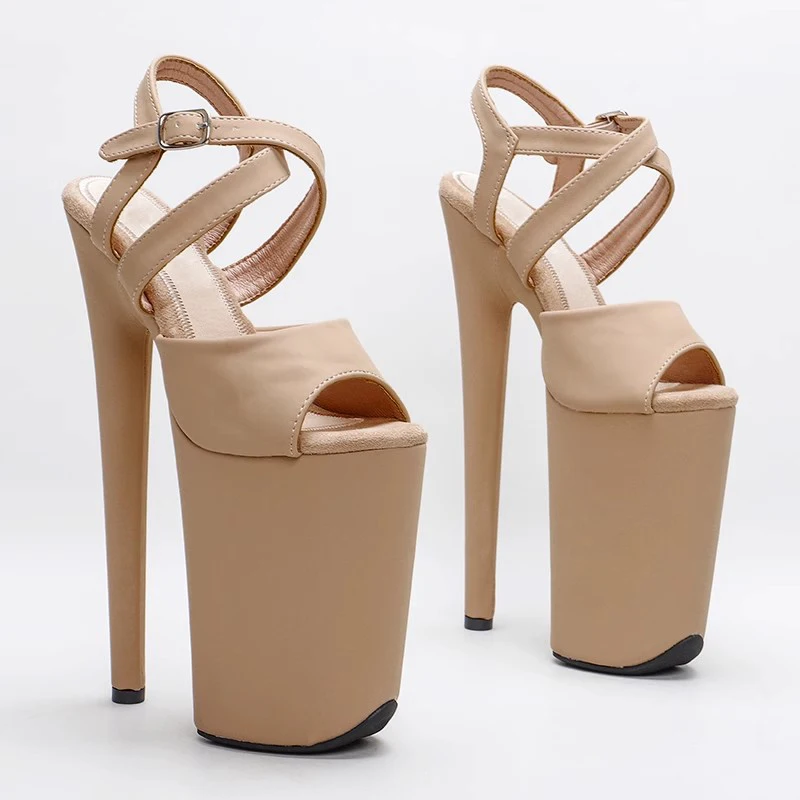 

Model Shows Wome Fashion 23CM/9inches PU Upper Platform Sexy High Heels Sandals Pole Dance Shoes 025