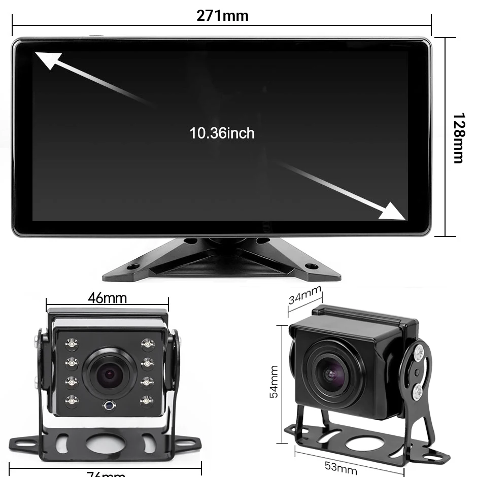 RV/Ʈ//Ⱦ/ƮϷ AHD  ī޶ Ե 10.36ġ ġ 4 ä  ȭ ڵ MP5 DVR ڴ 