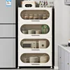 Nordic Multi-functional Home Portable Storage Cabinets Small Apartment Kitchen Cabinets Multi-layer Kitchen Cabinet with Pulleys 2