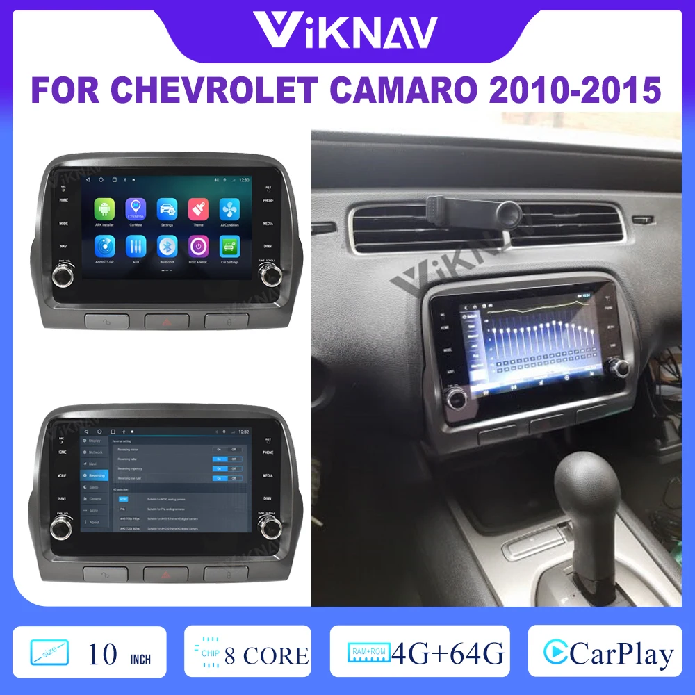 

64GB 8 Core 2 Din Android Car Radio For Chevrolet Camaro 2010-2015 Navigation GPS Full Screen 1080P HD Reversing Camera