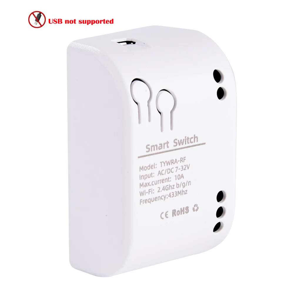 Smart WiFi Relay Switch with Remote App Control and RF433 Receiver Compatibility