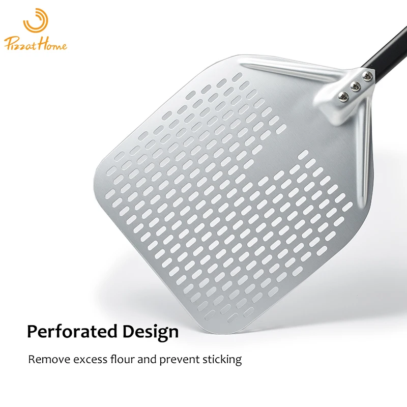PizzAtHome 14/13/12 inch Pizza Peel Anodize Aluminum Alloy Pizza Shovel Detachable Long Handle Paddle Oven Accessories