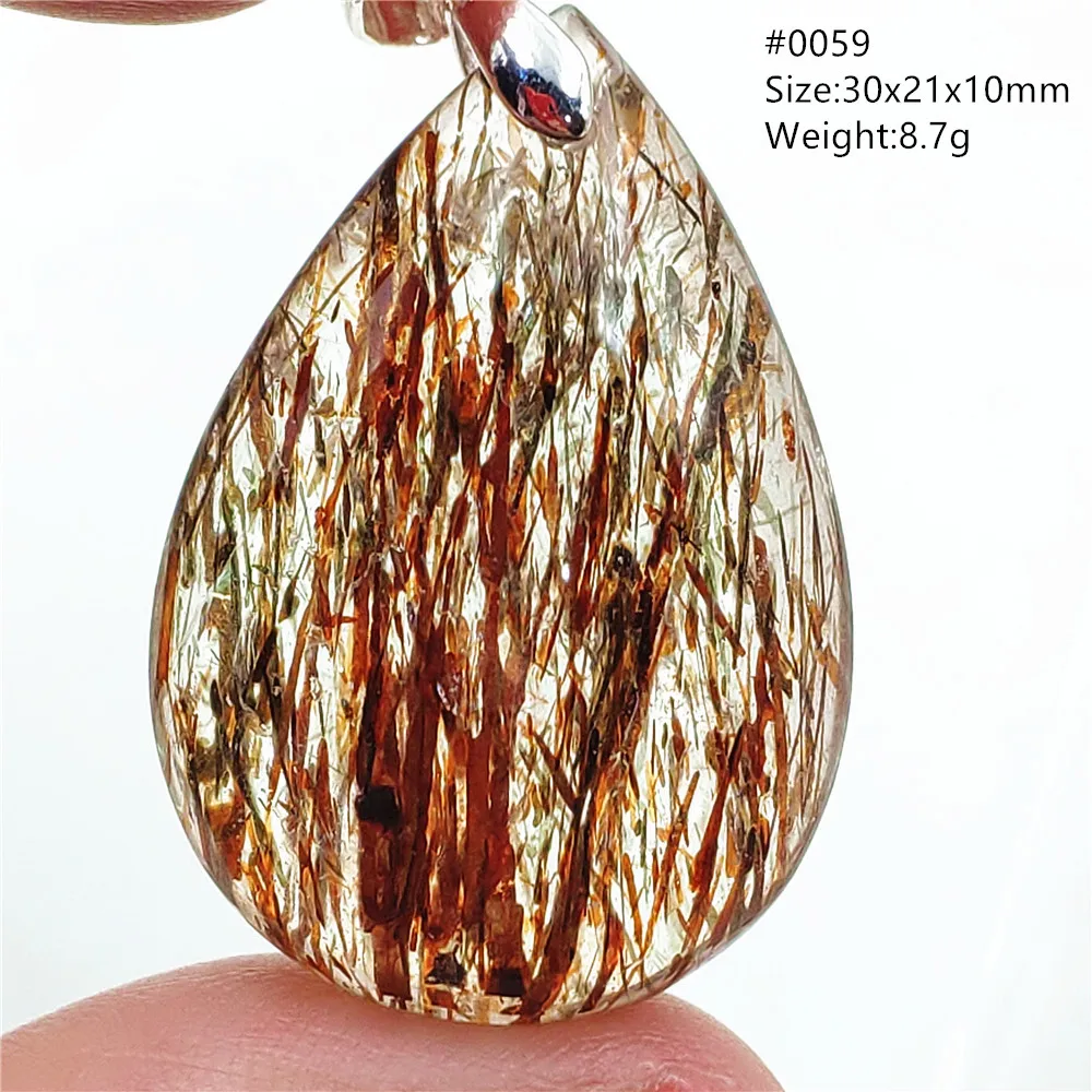 

Natural Black Green Super Seven 7 Rutilated Quartz Pendant Necklace Jewelry Fashion Copper Rutilated Women Men AAAAAAA