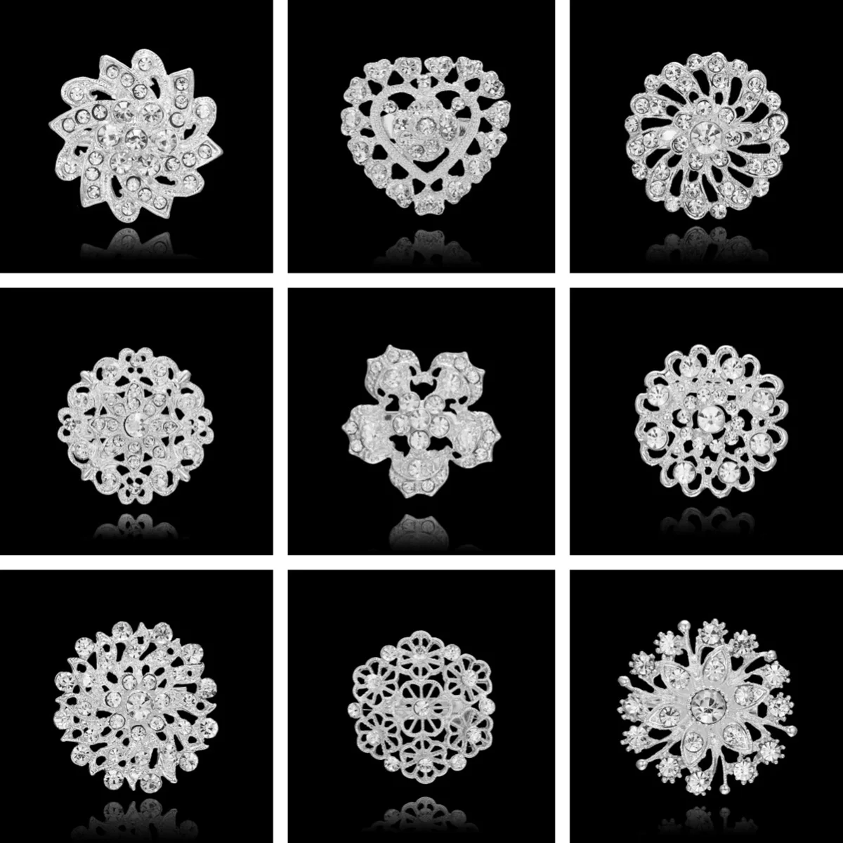 12 Spille Con Fiori Di Strass - Cristallo Per Decorazioni E Fai Da Te - Foto 7