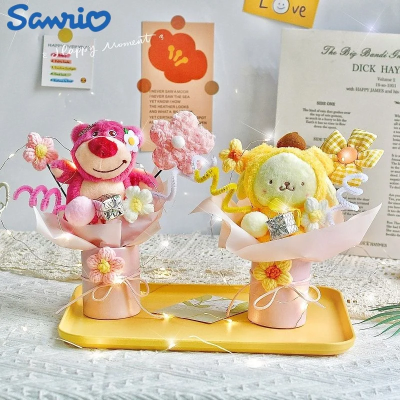 

Cartoon Sanrio Kuromi Pochacco Cinnamoroll My Melody Kawaii Plush Doll Bouquet Toys Gift Bag Friend Valentine'S Gifts