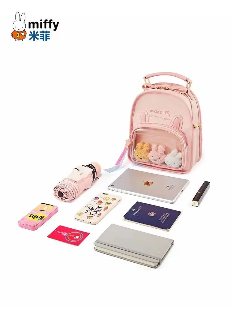 Hello Kitty New Children's Backpack Women's Casual Versatile Shoulder Student Cute Transparent Jelly Bag School Bag Candy