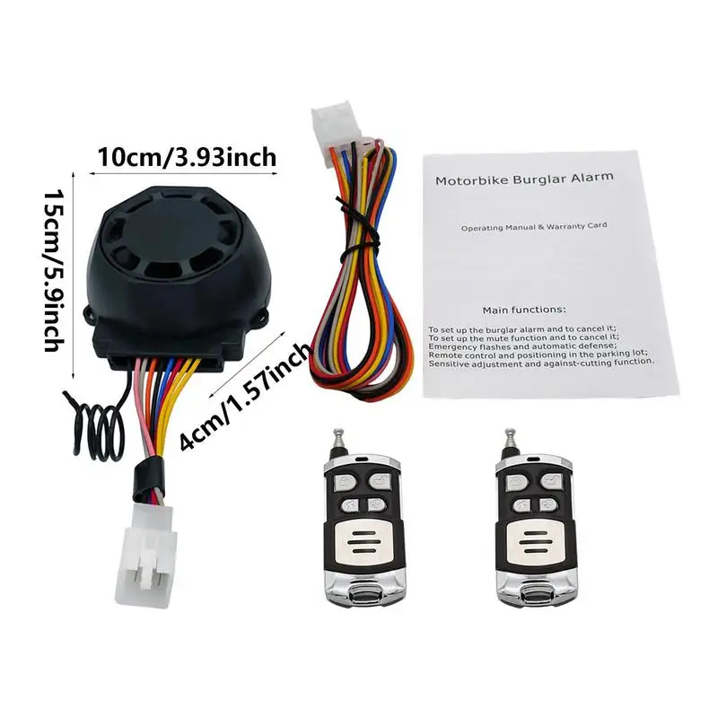 Scooter Alarm Anti-Theft Alarm With Remote Control Vehicle Alert Device Waterproof Security System Motorcycle Accessories
