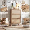 Rattan Shoe Cabinet with 3 Flip Drawers, 24 Pairs Shoe Storage Cabinet for Entryway Freestanding Hidden Shoe Rack 4