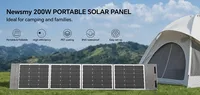 Panneau solaire pliable ultra-portable NEWSMY 200W, cellules BC à haute efficacité de 24,3 %, installation rapide et sans tracas, durabilité IP65 toutes saisons, sortie MC4/XT60/DC, 4 béquilles, pour le camping, les camping-cars et l'alimentation d'urgence, compatible avec les stations d'alimentation 7
