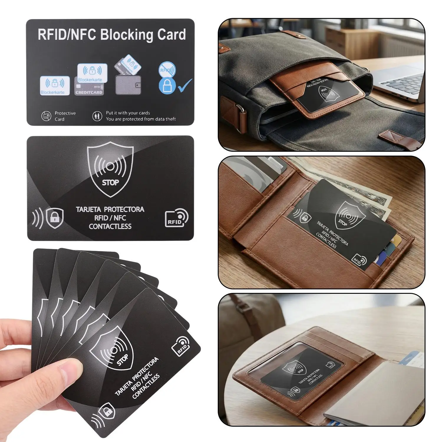 RFID Blocking Card Protector for Wallets - Secure Your Cards and ID from Unauthorized Scans