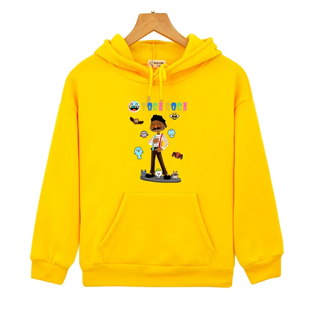 

Toca Life World Manga Print Hoodies Cartoon Comfortable Children Sweatshirt for Autumn/Winter Fleece Boys Girls Pullovers Kawaii