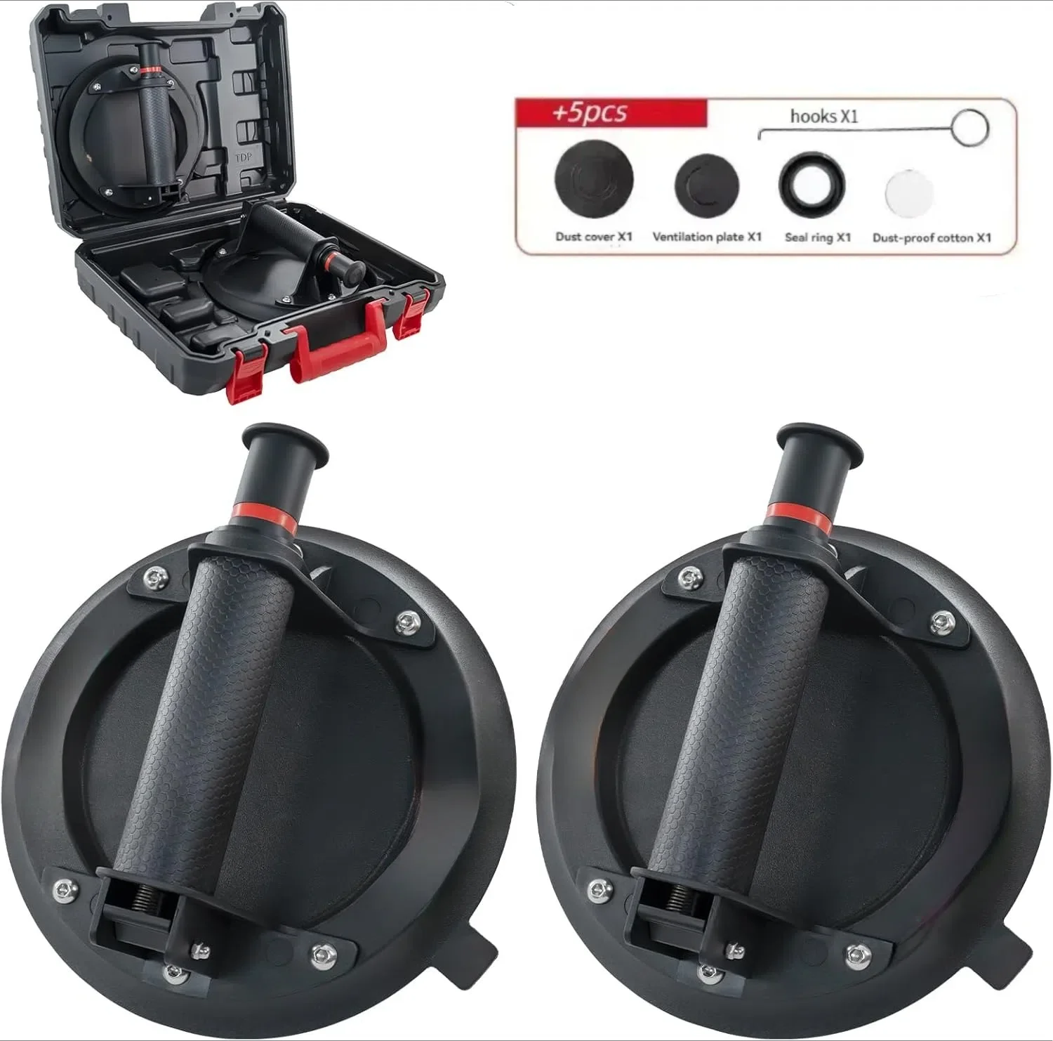8 inch Vacuum Glass Suction Cup Lifting Capacity Heavy Duty Industrial Suction Cup Tools with Carrying Case for Tiles Windows
