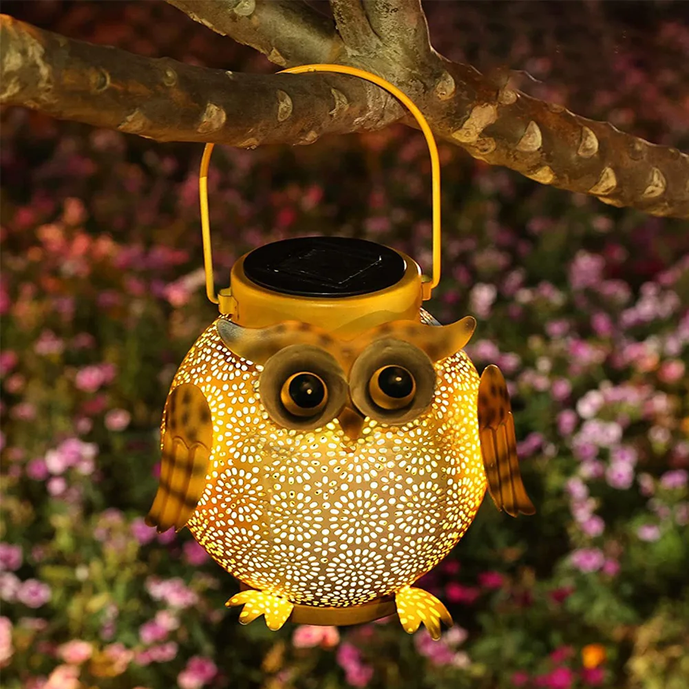 Owl Solar Courtyard Decor Light IP44 Waterproof Iron Art Garden Decorative Light Landscape Atmosphere Lamp 600mAh for Patio Yard