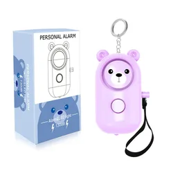 Compact Personal Safety Alarm with 130dB Siren and Built - in Light (PURPLE)