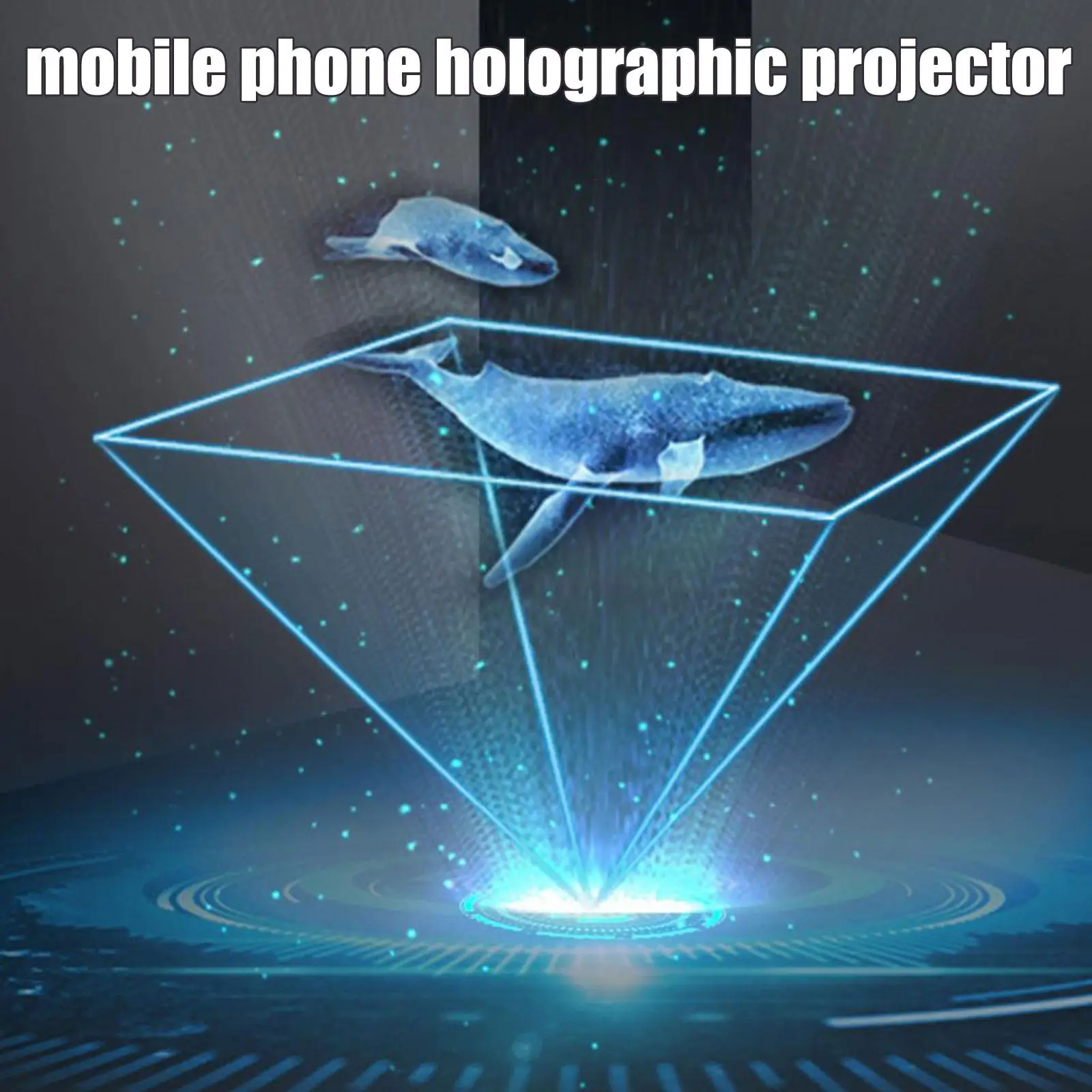3D Holographic Projector Pyramid Four-dimensional Image Display Portable for Mobile Phone 3d holographic display box