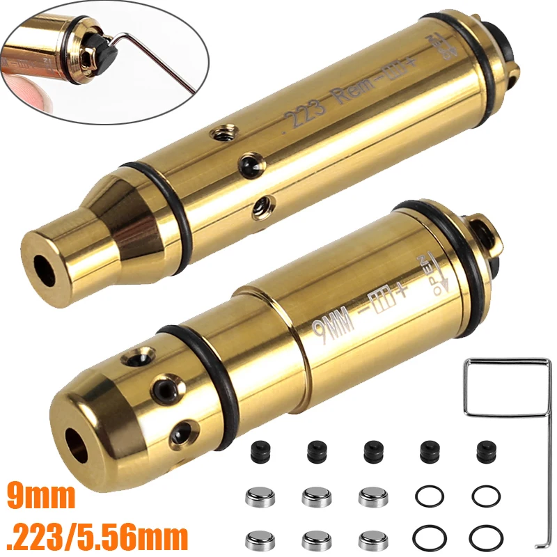 Upgraded Dry Fire Laser Training Bullet 9mm .223/5.56 Red Dot Laser Sight Training Cartridge Pointer for Shooting Practice Laser Pointer Red Dot Laser Sight Dry Fire Laser Trainer