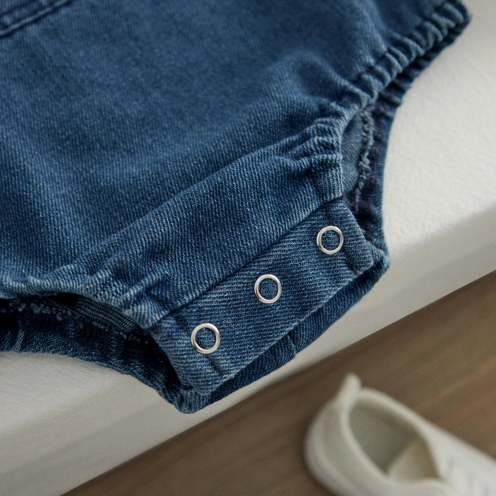 VISgogo Baby Boy Girl Denim Romper with Pockets Suspender Sleeveless Jumpsuit Shorts Button Up Jean Overalls Summer Clothes