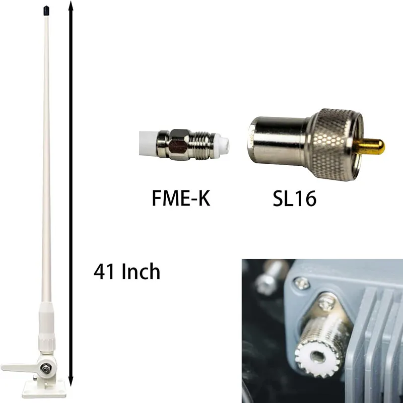 VHF Marine Antenna Radios 156-163MHz Boat Antena 156MHz fiberglass antenna PL259 boat whip Nylon mount aerial