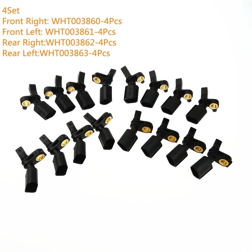 Scjyrxs 4set Front Rear Left Right Abs Speed Sensor For Vw Golf Passat