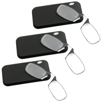 3 pièces pince nez Mini lunettes de lecture pour hommes lunettes optiques avec boîte portefeuille lunettes de Prescription 1.0-3.0 1
